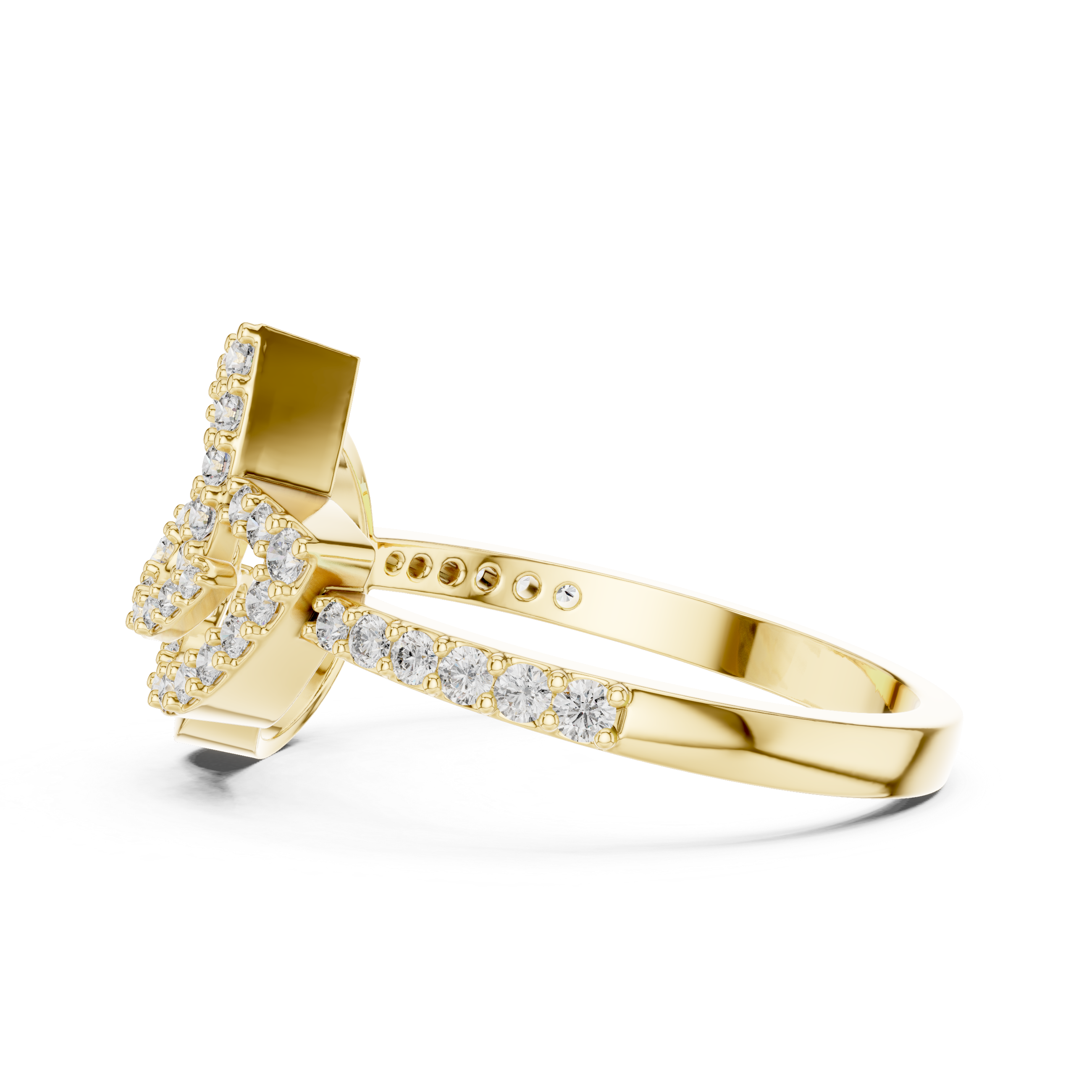 925 Silver Moissanite Devotional Lord Ganesh Ring 14K Gold Plated