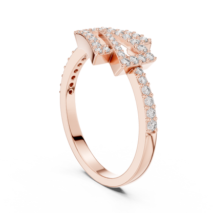 925 Silver Moissanite Geometric Zig-Zag Wrap Ring 14K Gold Plated
