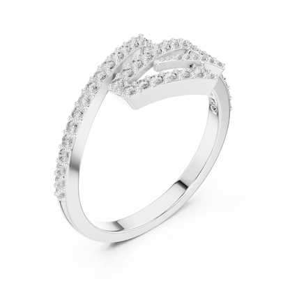 925 Silver Moissanite Geometric Zig-Zag Wrap Ring 14K Gold Plated