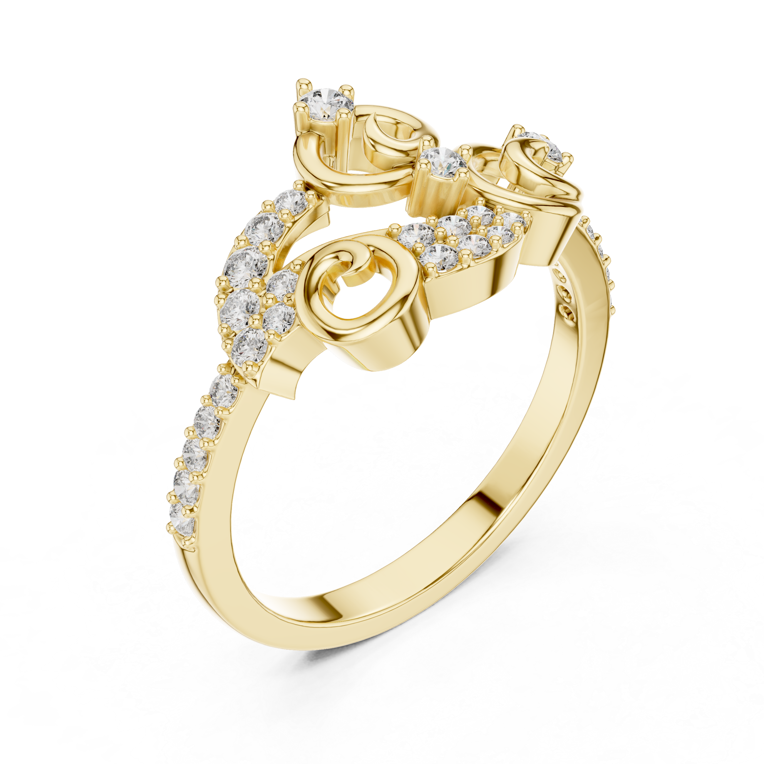 925 Silver Moissanite Vintage-Style Ornate Scrollwork Statement Ring 14K Gold Plated