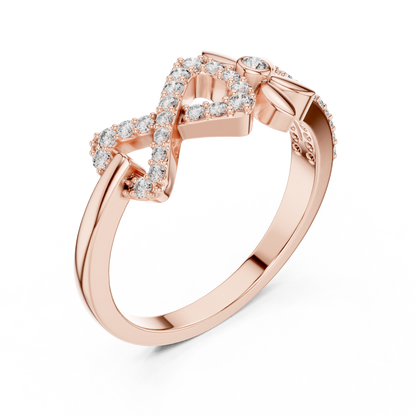 925 Silver Moissanite Floral Infinity Wedding Ring 14K Gold Plated