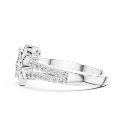 925 Silver Moissanite Floral Infinity Wedding Ring 14K Gold Plated