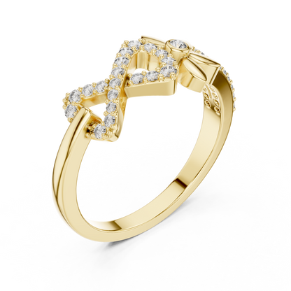 925 Silver Moissanite Floral Infinity Wedding Ring 14K Gold Plated