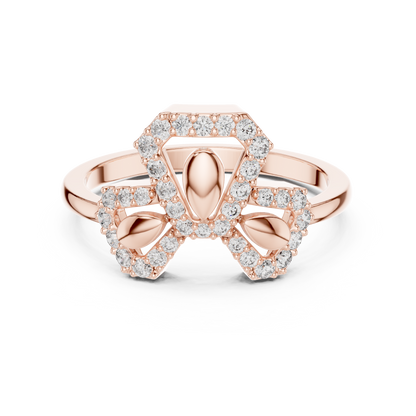 925 Silver Moissanite Geometric Abstract Trinity Cluster Ring 14K Gold Plated