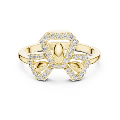 925 Silver Moissanite Geometric Abstract Trinity Cluster Ring 14K Gold Plated