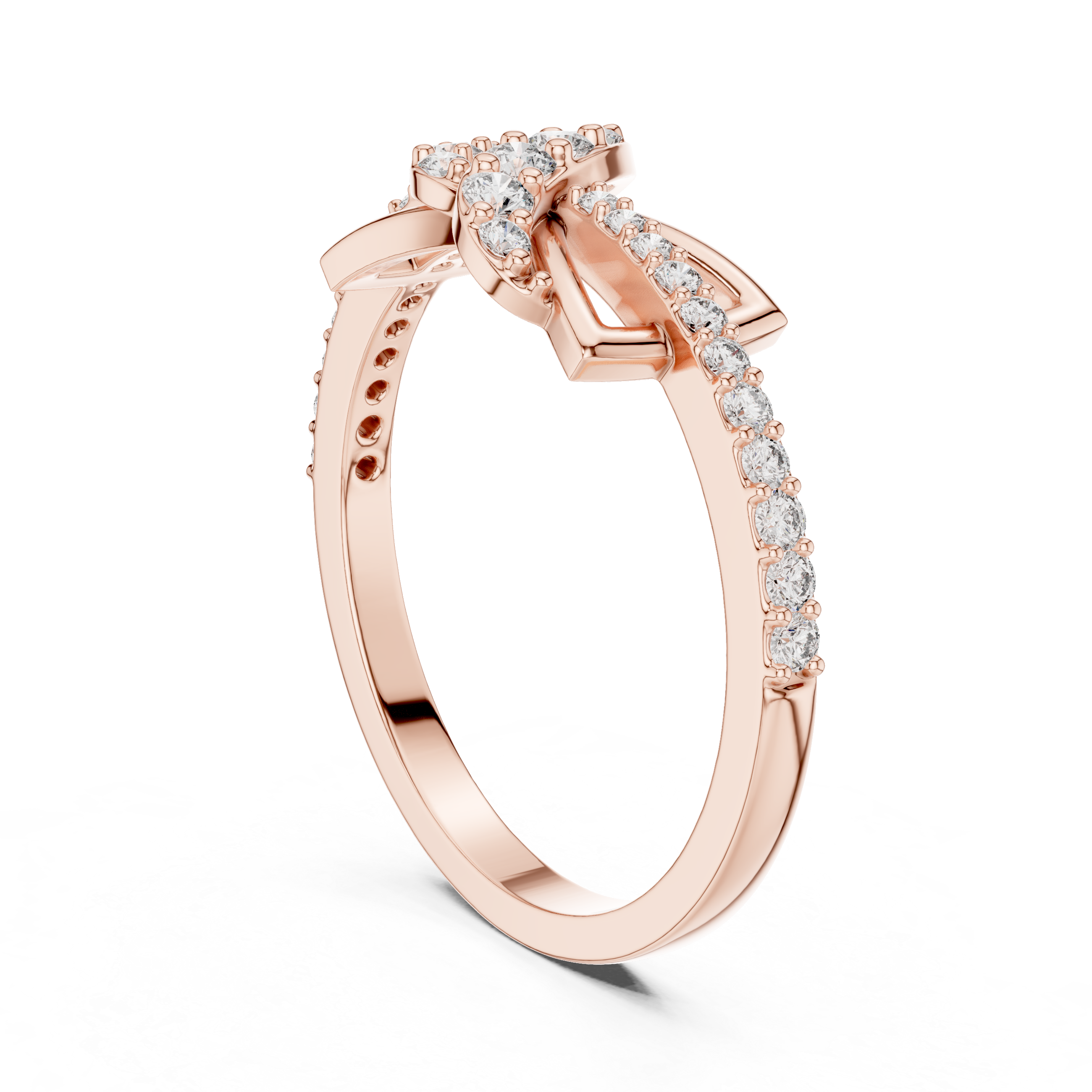 925 Silver Moissanite Geometric Crossover Swirl Ring 14K Gold Plated