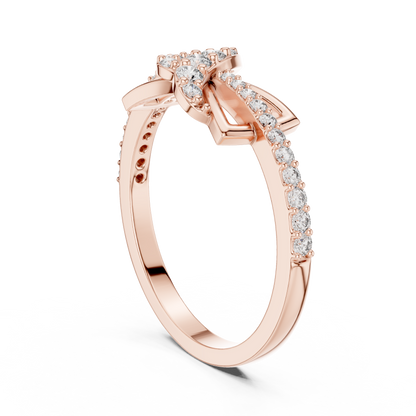 925 Silver Moissanite Geometric Crossover Swirl Ring 14K Gold Plated