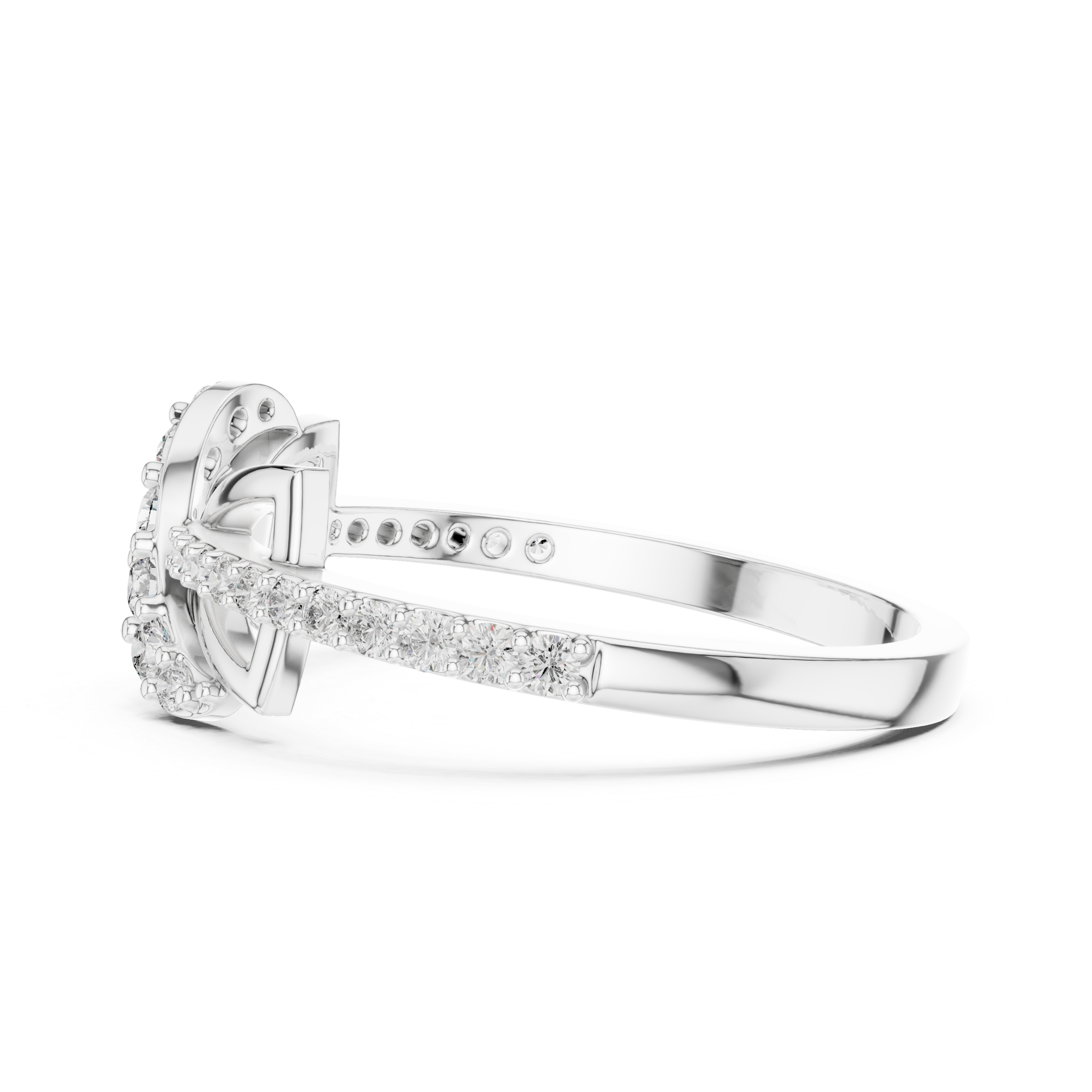 925 Silver Moissanite Geometric Crossover Swirl Ring 14K Gold Plated