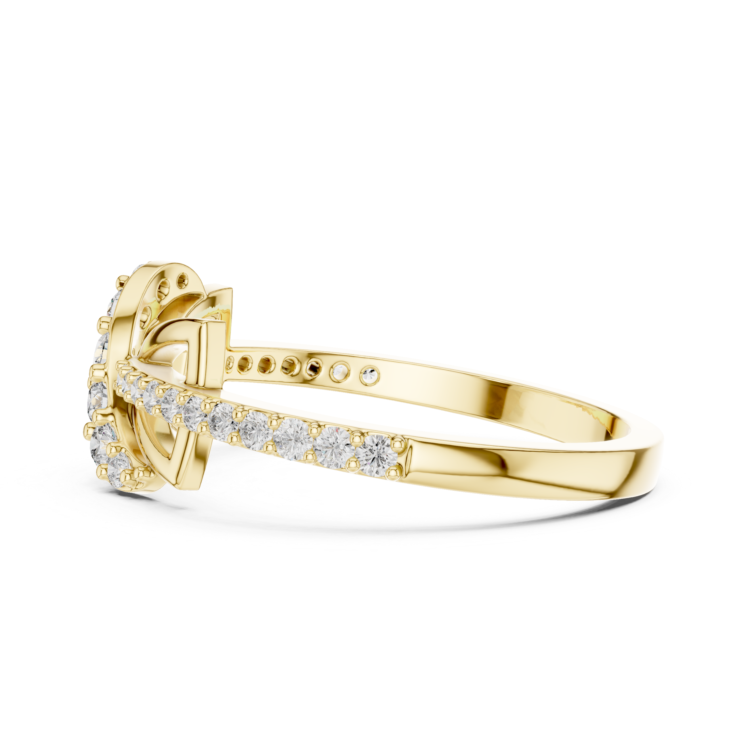925 Silver Moissanite Geometric Crossover Swirl Ring 14K Gold Plated