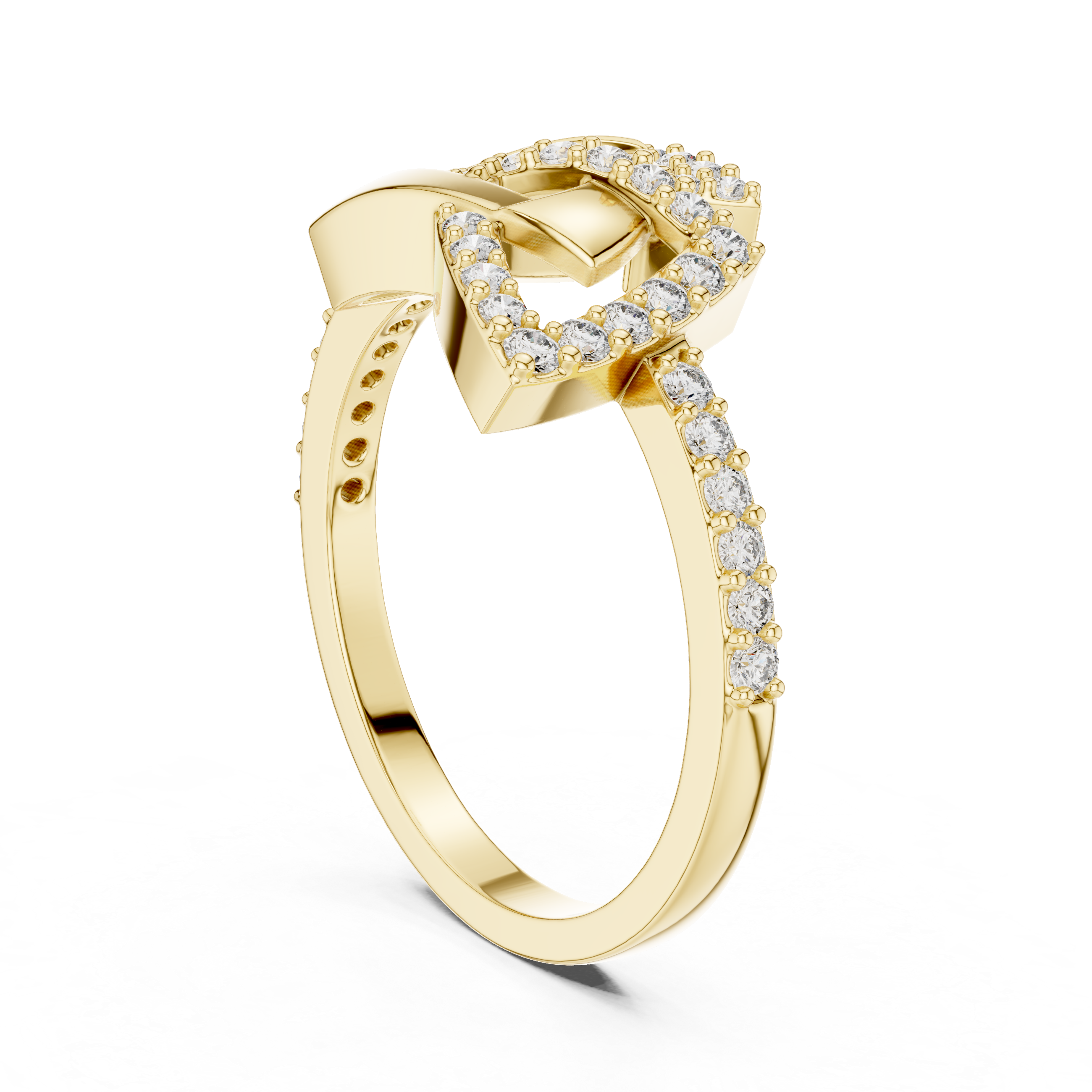 925 Silver Moissanite Modern Geometric Fashion Ring 14K Gold Plated