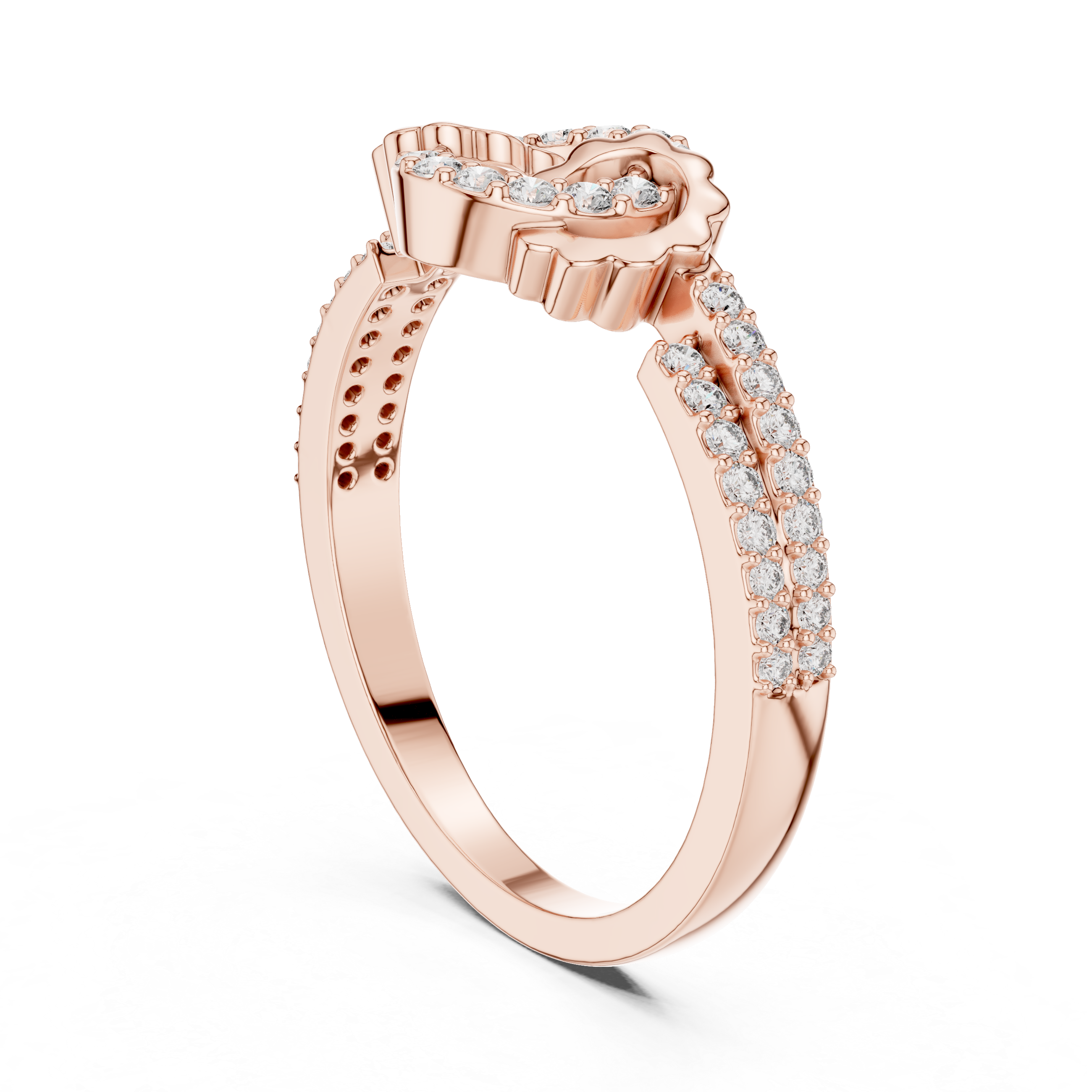 925 Silver Moissanite Contemporary Interlocking Circle Statement Ring 14K Gold Plated