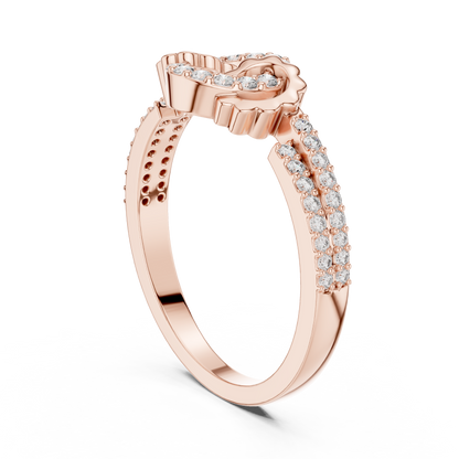925 Silver Moissanite Contemporary Interlocking Circle Statement Ring 14K Gold Plated