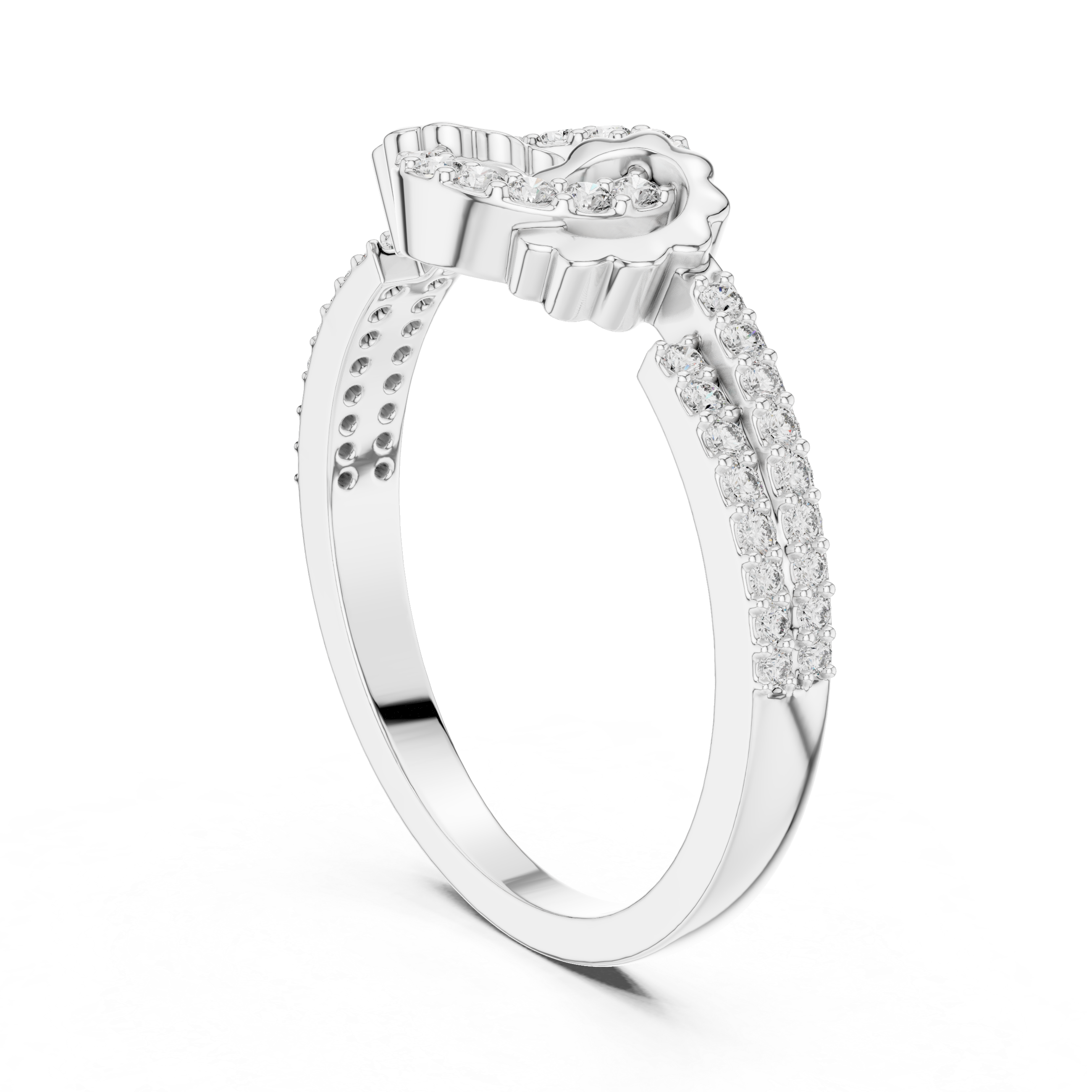 925 Silver Moissanite Contemporary Interlocking Circle Statement Ring 14K Gold Plated