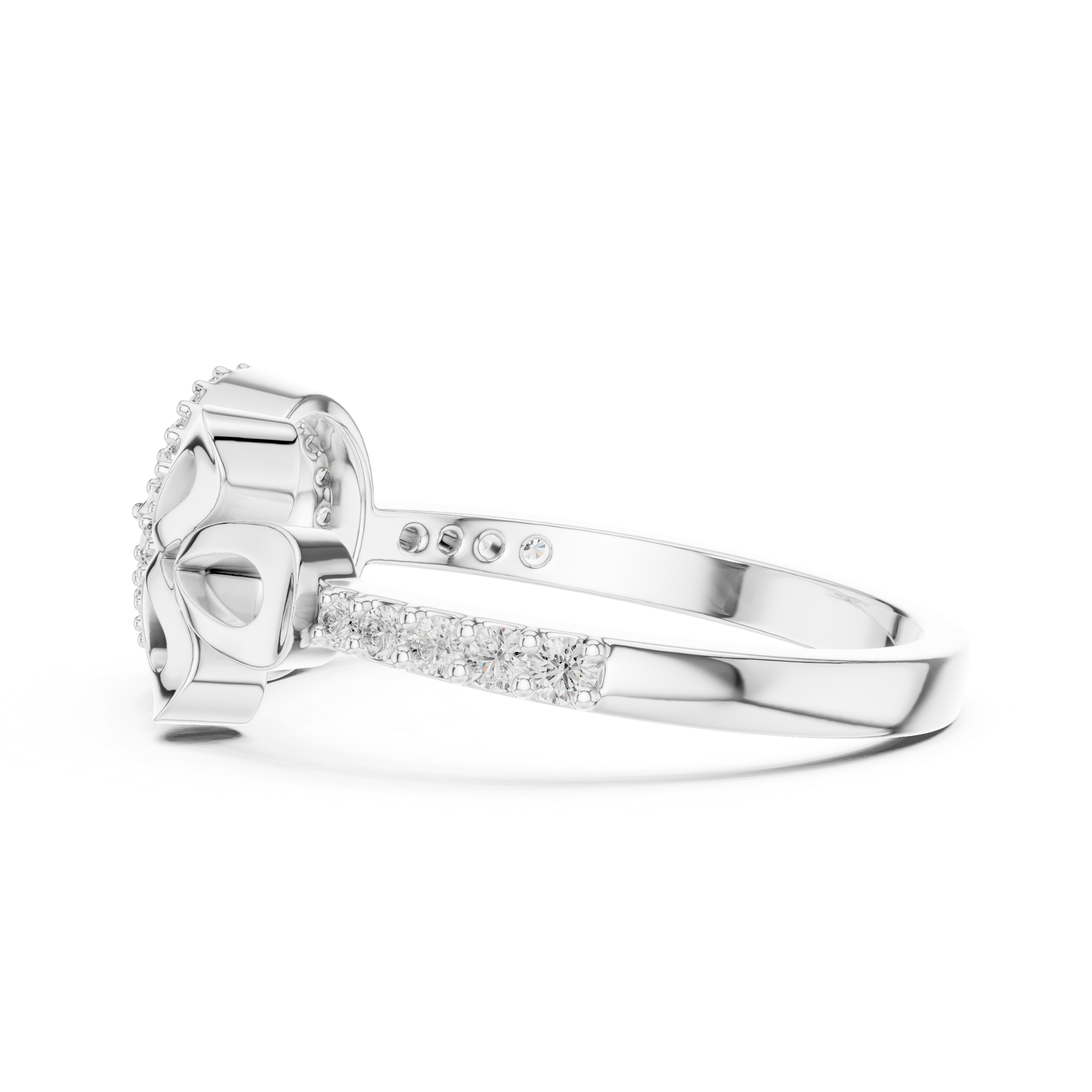 925 Silver Moissanite Vintage-Inspired Asymmetric Paisley Bow Ring 14K Gold Plated