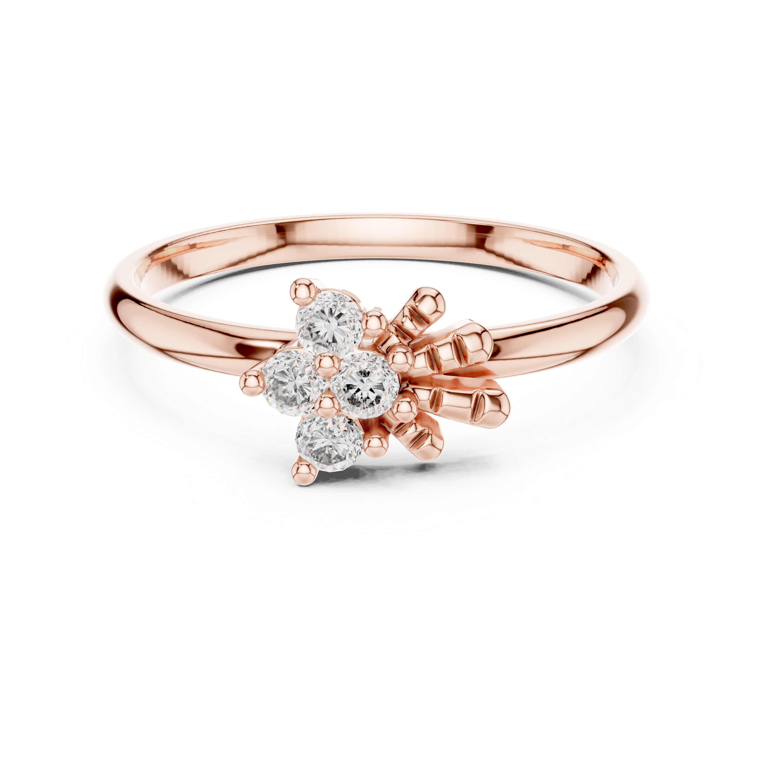 925 Silver Moissanite Snowflake Starburst Ring 14K Gold Plated