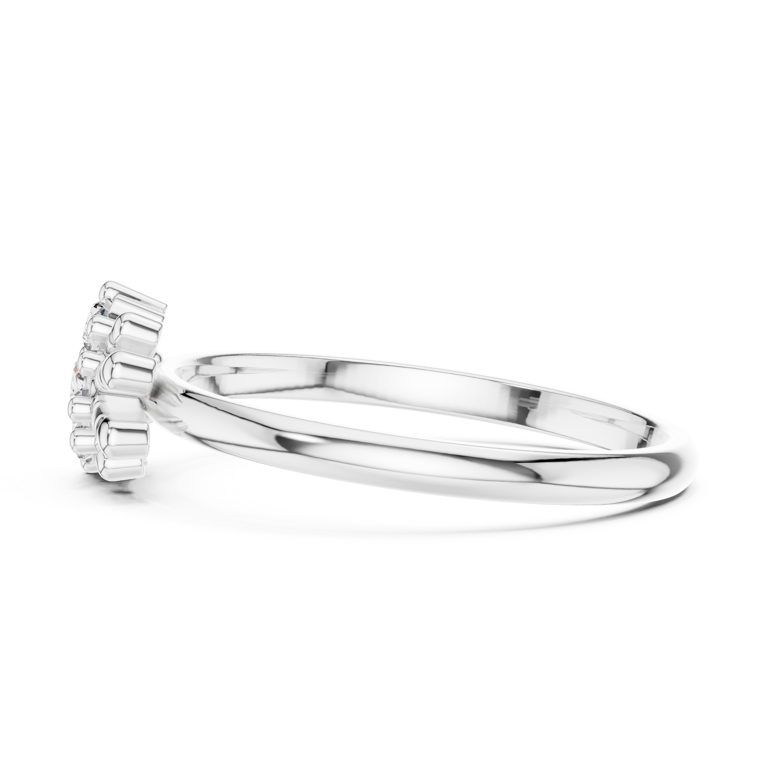 925 Silver Moissanite Snowflake Starburst Ring 14K Gold Plated