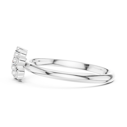 925 Silver Moissanite Snowflake Starburst Ring 14K Gold Plated
