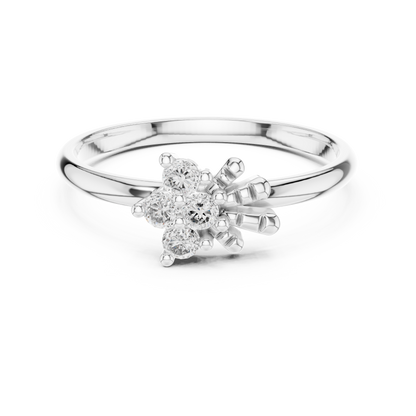 925 Silver Moissanite Snowflake Starburst Ring 14K Gold Plated
