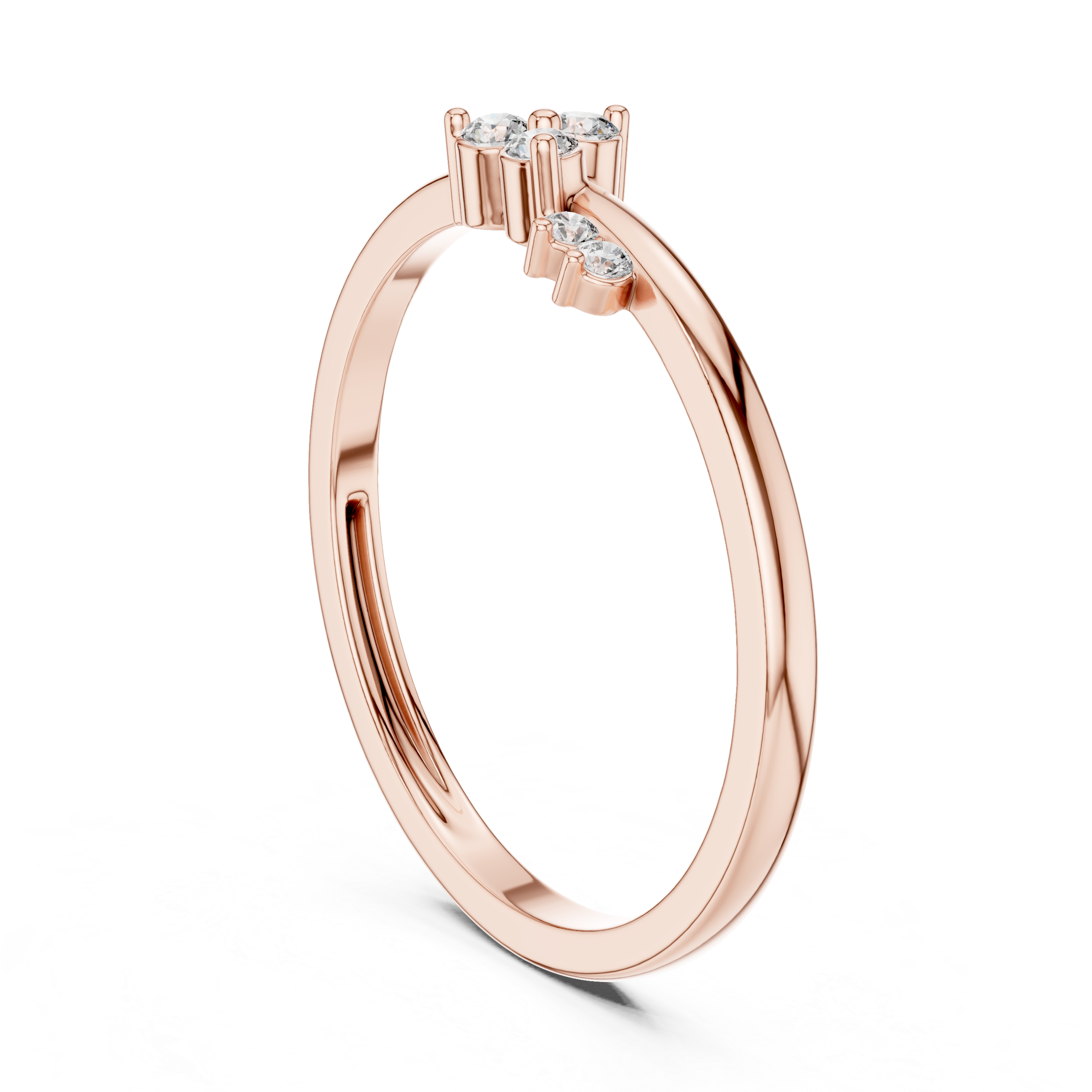 925 Silver Moissanite Asymmetric Constellation Cluster Ring 14K Gold Plated