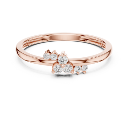 925 Silver Moissanite Asymmetric Constellation Cluster Ring 14K Gold Plated