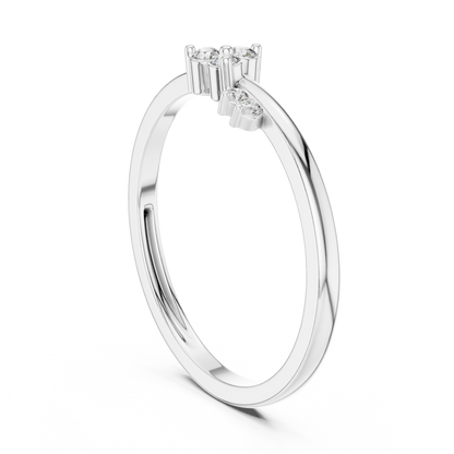 925 Silver Moissanite Asymmetric Constellation Cluster Ring 14K Gold Plated
