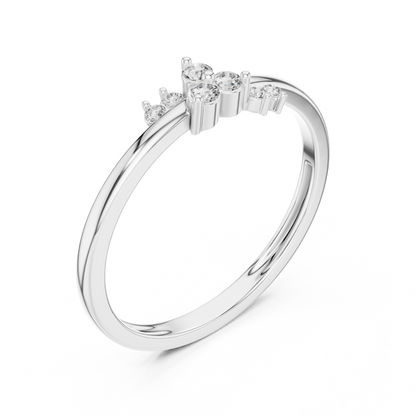 925 Silver Moissanite Asymmetric Constellation Cluster Ring 14K Gold Plated