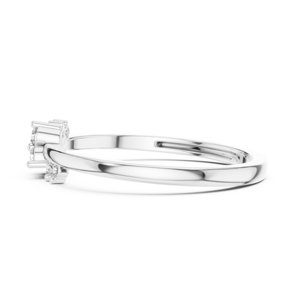 925 Silver Moissanite Asymmetric Constellation Cluster Ring 14K Gold Plated