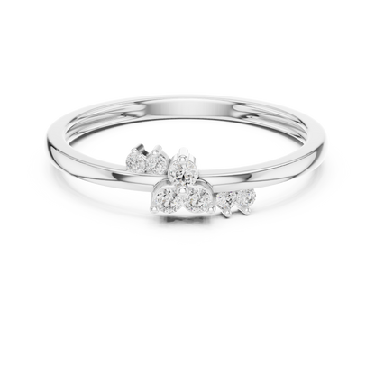 925 Silver Moissanite Asymmetric Constellation Cluster Ring 14K Gold Plated