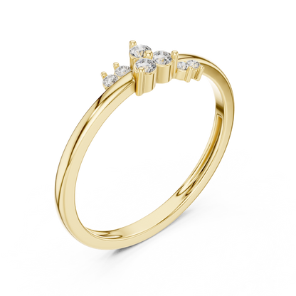 925 Silver Moissanite Asymmetric Constellation Cluster Ring 14K Gold Plated