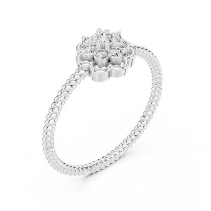 925 Silver Moissanite Vintage-Style Floral Cluster Ring 14K Gold Plated