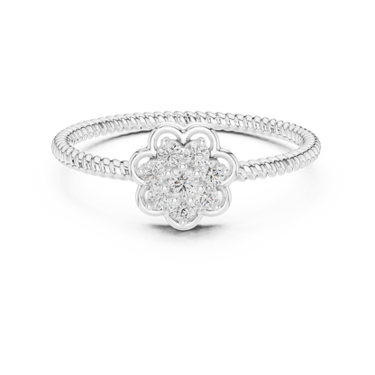 925 Silver Moissanite Vintage-Style Floral Cluster Ring 14K Gold Plated