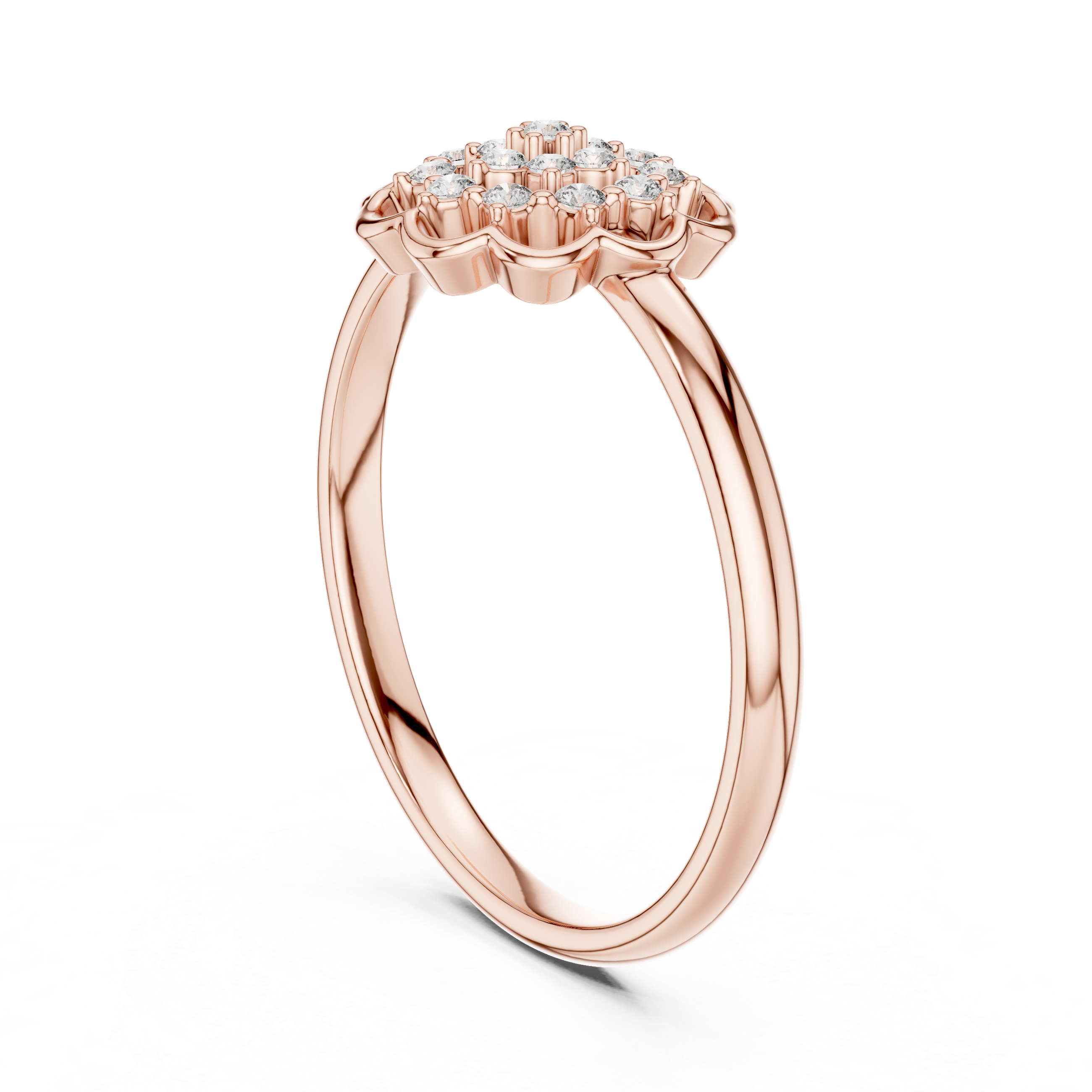 925 Silver Moissanite Vintage-Inspired Openwork Floral Mandala Ring 14K Gold Plated