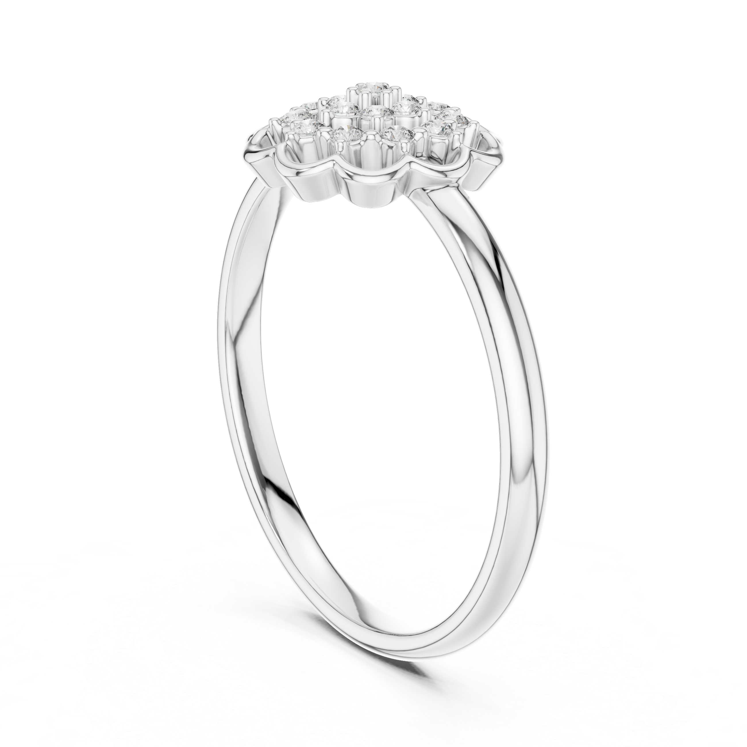 925 Silver Moissanite Vintage-Inspired Openwork Floral Mandala Ring 14K Gold Plated