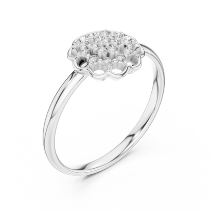 925 Silver Moissanite Vintage-Inspired Openwork Floral Mandala Ring 14K Gold Plated