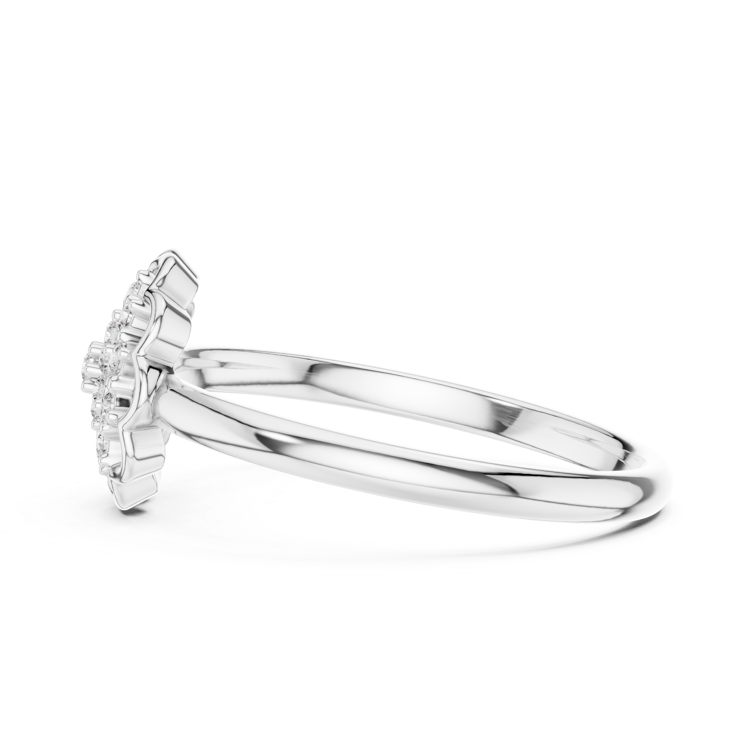 925 Silver Moissanite Vintage-Inspired Openwork Floral Mandala Ring 14K Gold Plated