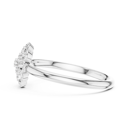 925 Silver Moissanite Vintage-Inspired Openwork Floral Mandala Ring 14K Gold Plated