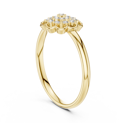 925 Silver Moissanite Vintage-Inspired Openwork Floral Mandala Ring 14K Gold Plated