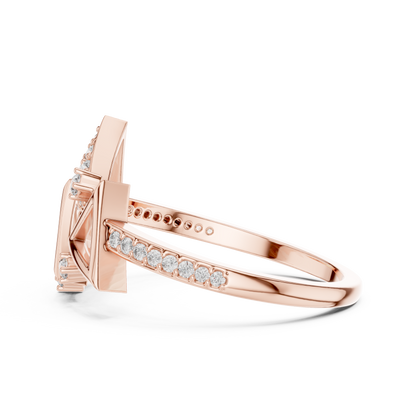 925 Silver Moissanite Geometric Triangle Ring 14k Gold Plated