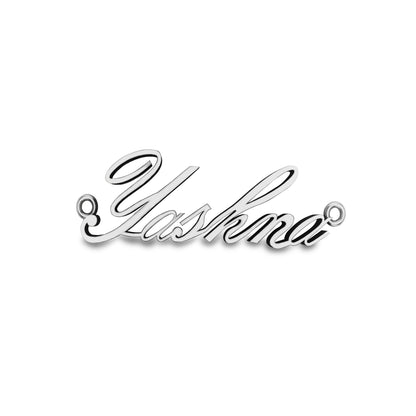 Ciondolo unisex con nome personalizzato RKC, argento sterling 925, placcato in oro bianco 14 carati, peso 3,50 g, altezza 11,00 mm