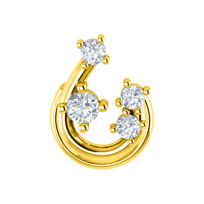 RKC JEWELRY Damen-Nasennadel aus 925er-Sterlingsilber, Moissanit, 14 Karat Roségold vergoldet, Gewicht 0,80 g