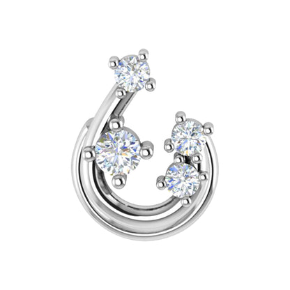 RKC JEWELRY Damen-Nasennadel aus 925er-Sterlingsilber, Moissanit, 14 Karat Roségold vergoldet, Gewicht 0,80 g