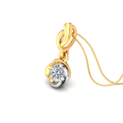 Ciondolo in Moissanite con fiore a goccia in argento RKC da 1,17 ct Finitura in oro bicolore 14K Peso 2,5 g con 13,5 mm