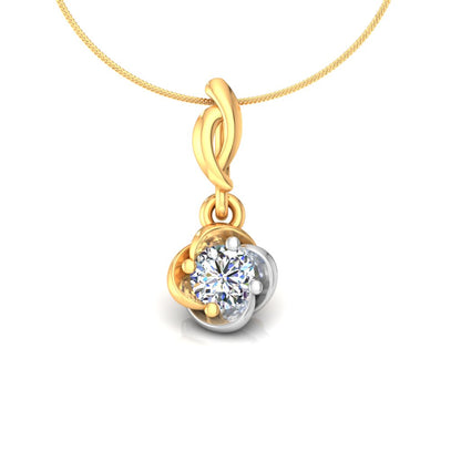 Ciondolo in Moissanite con fiore a goccia in argento RKC da 1,17 ct Finitura in oro bicolore 14K Peso 2,5 g con 13,5 mm
