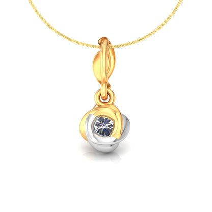 Ciondolo in Moissanite con fiore a goccia in argento RKC da 1,17 ct Finitura in oro bicolore 14K Peso 2,5 g con 13,5 mm