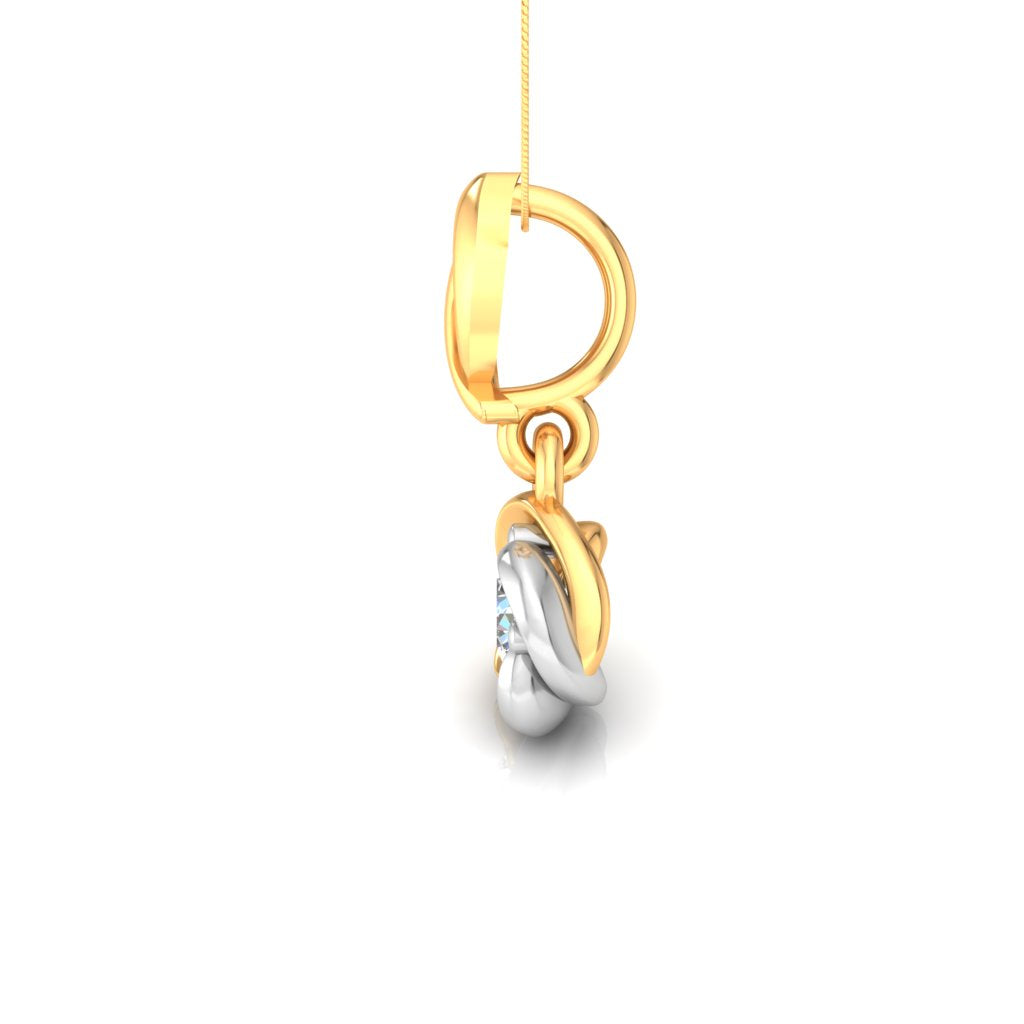 Ciondolo in Moissanite con fiore a goccia in argento RKC da 1,17 ct Finitura in oro bicolore 14K Peso 2,5 g con 13,5 mm