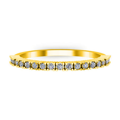 RKC 925 Sterling Silber Rundschliff Moissanit Dünner Ehering Ring 14K Gelbgold vergoldet Gewicht 1 gm