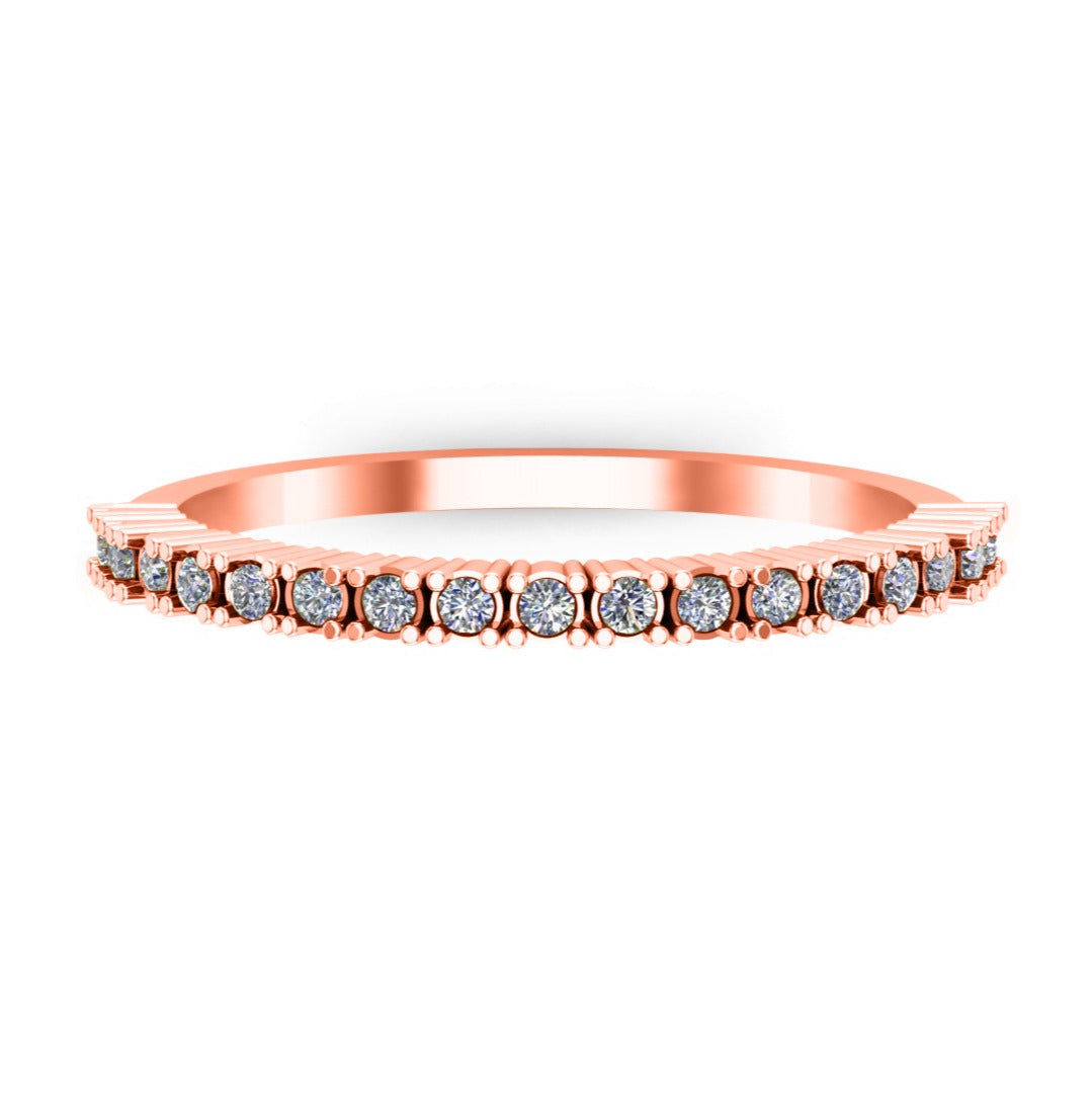 RKC 925 Sterling Silber Rundschliff Moissanit Dünner Ehering Ring 14K Gelbgold vergoldet Gewicht 1 gm