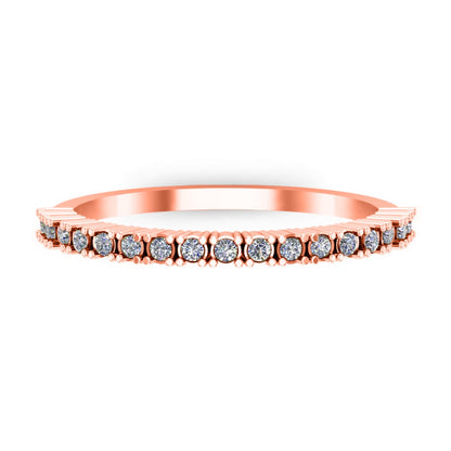 RKC 925 Sterling Silber Rundschliff Moissanit Dünner Ehering Ring 14K Gelbgold vergoldet Gewicht 1 gm