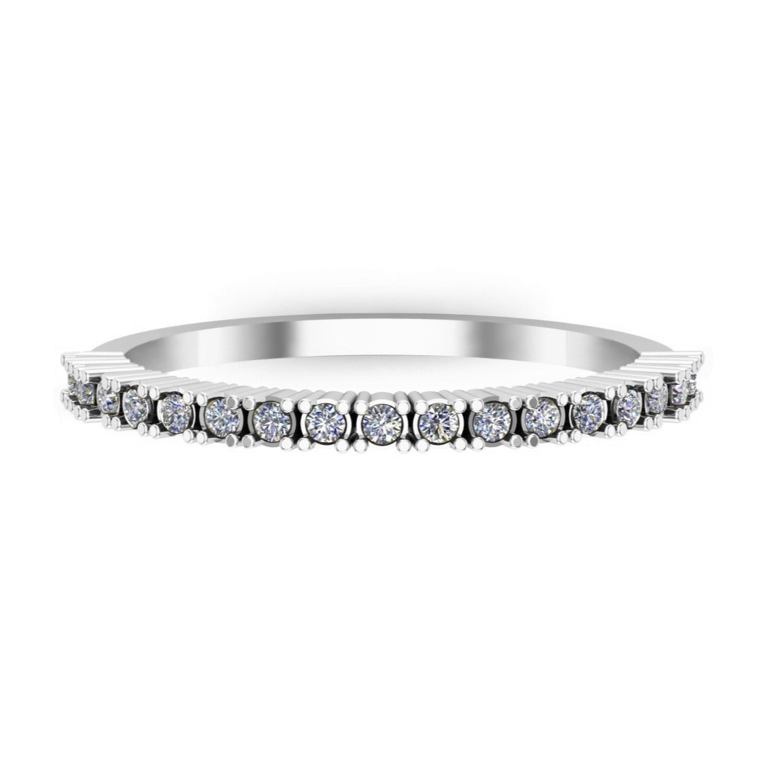 RKC 925 Sterling Silber Rundschliff Moissanit Dünner Ehering Ring 14K Gelbgold vergoldet Gewicht 1 gm