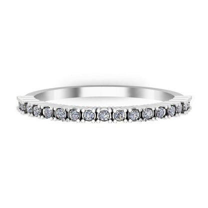RKC 925 Sterling Silber Rundschliff Moissanit Dünner Ehering Ring 14K Gelbgold vergoldet Gewicht 1 gm